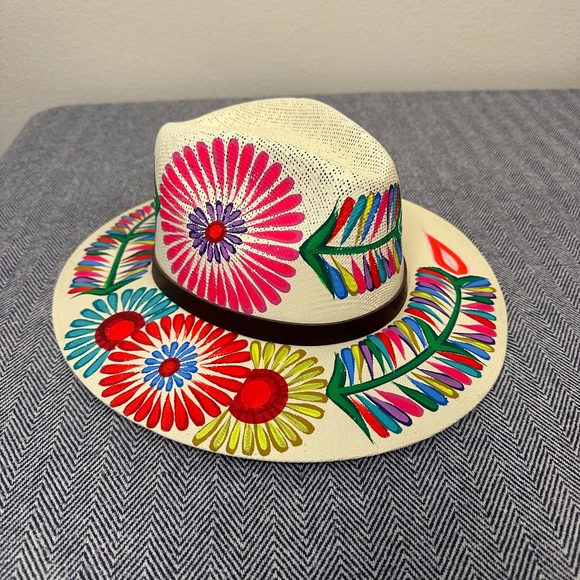 ARTISAN - Floral Mexican Hand Painted Hat - Picture 1 of 4